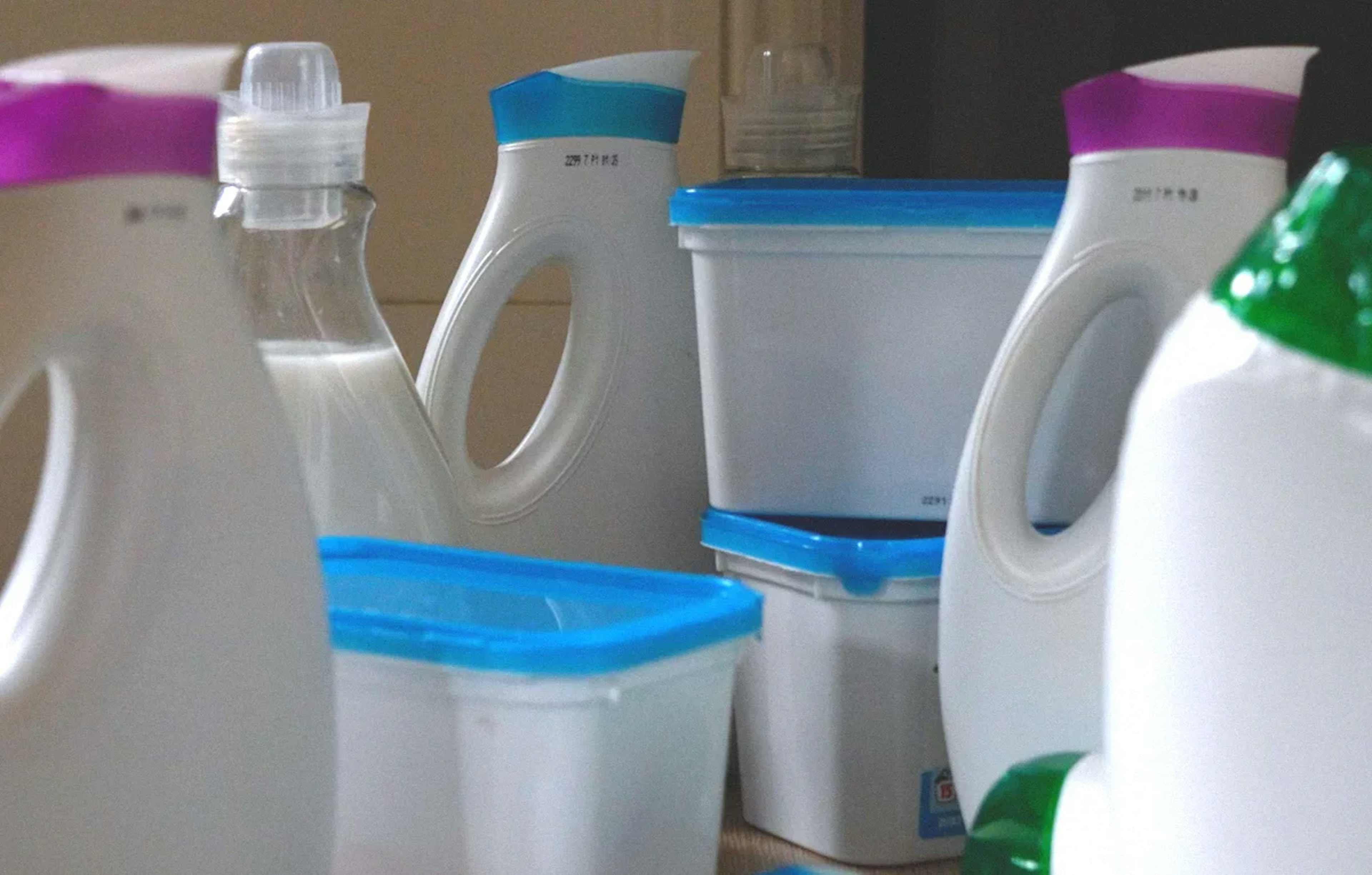 group of unbranded plastic bottles