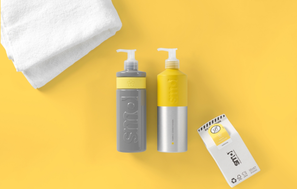 fabric conditioner bottles and refill carton