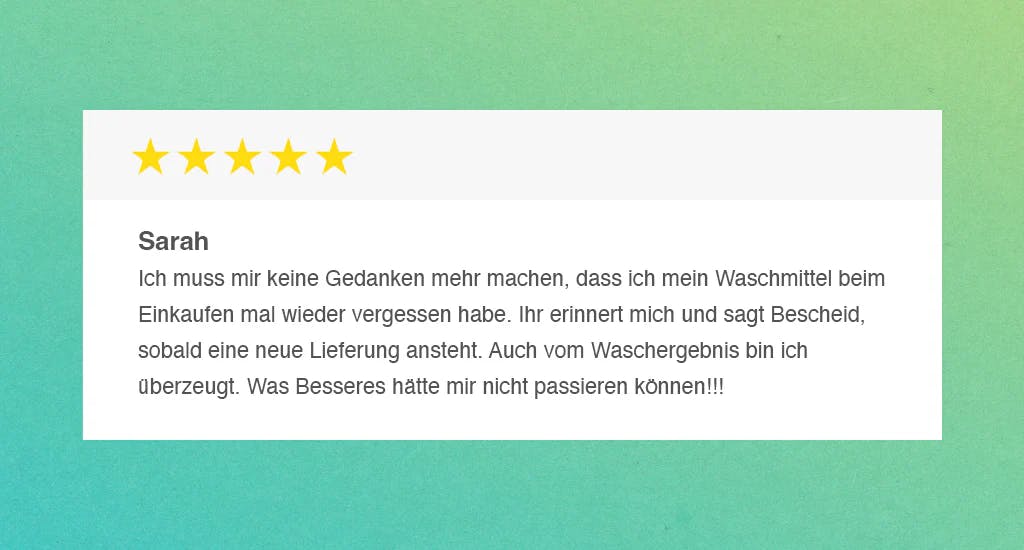 eine Bewertung auf grünem Hintergrund