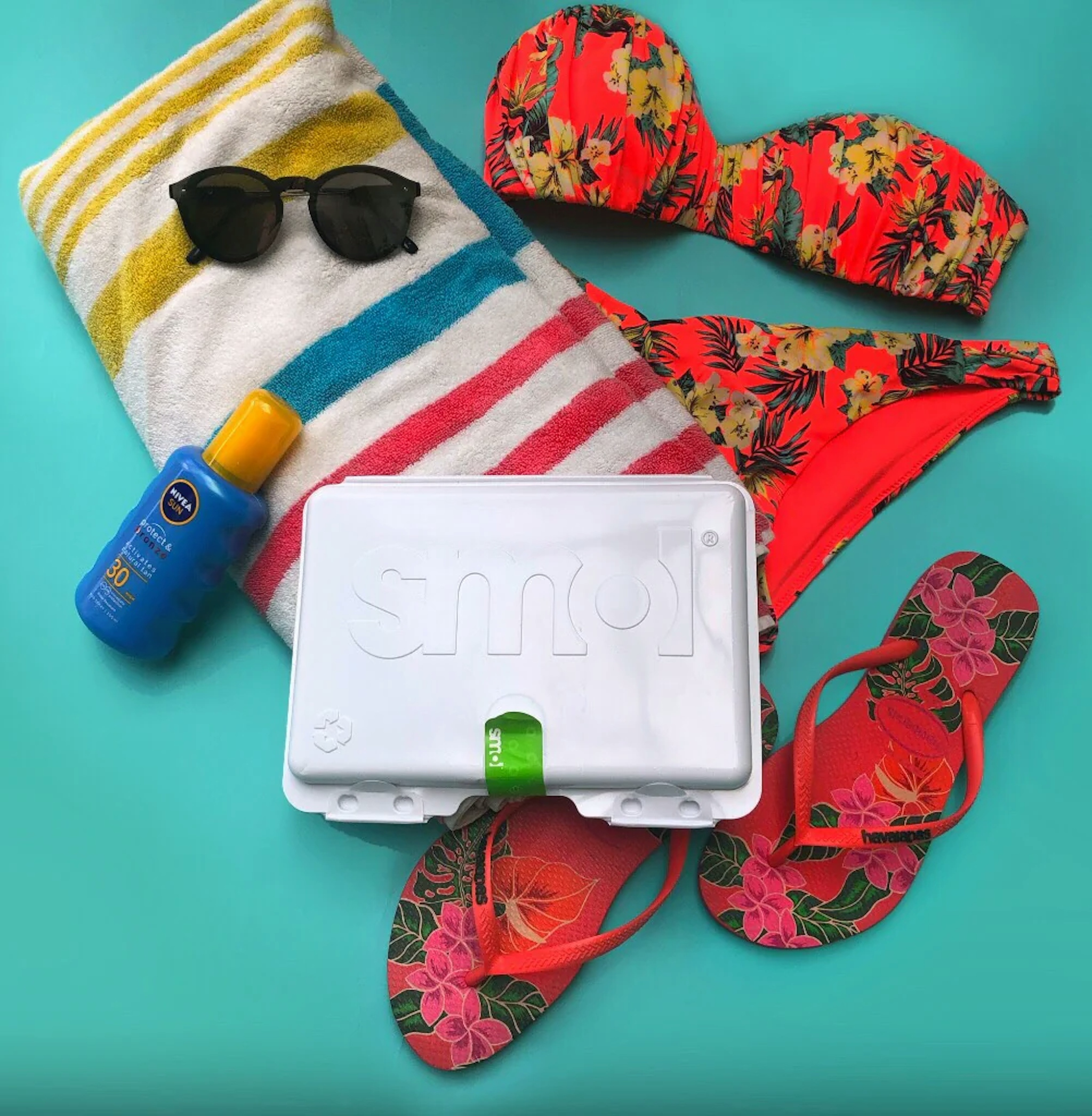 smol case sun cream bikini