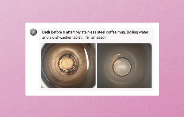 mug cleaning dishwasher tablet