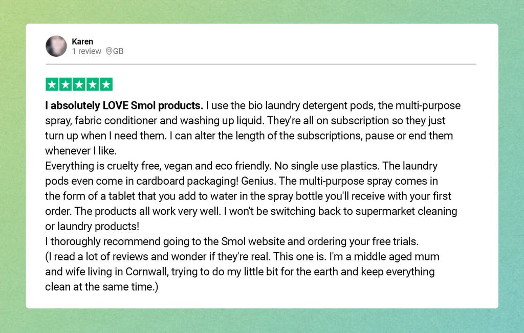 I absolutely love smol products - testimonial