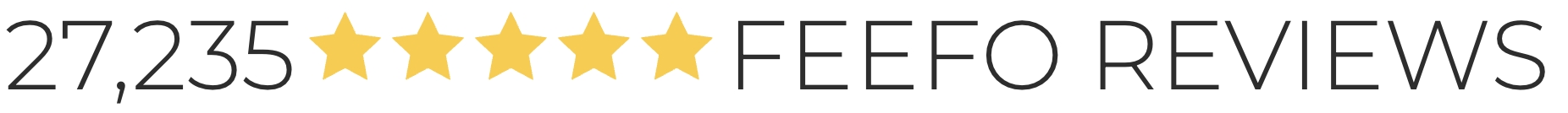text: 27,235 5 star feefo reviews