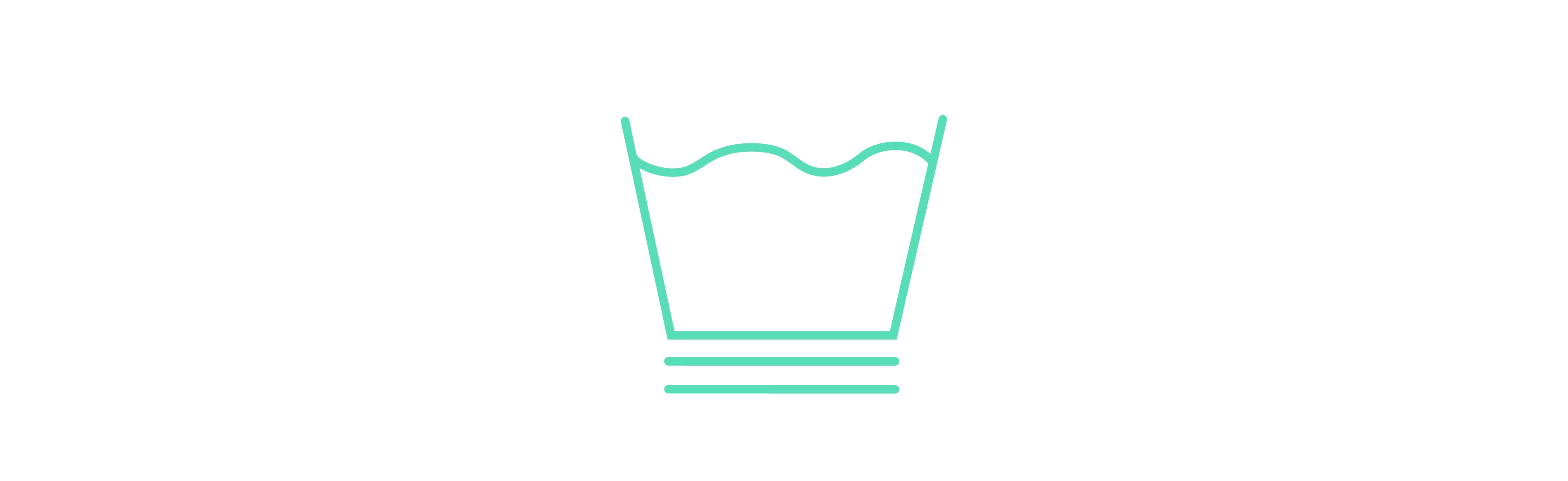 washing icon with 2 lines