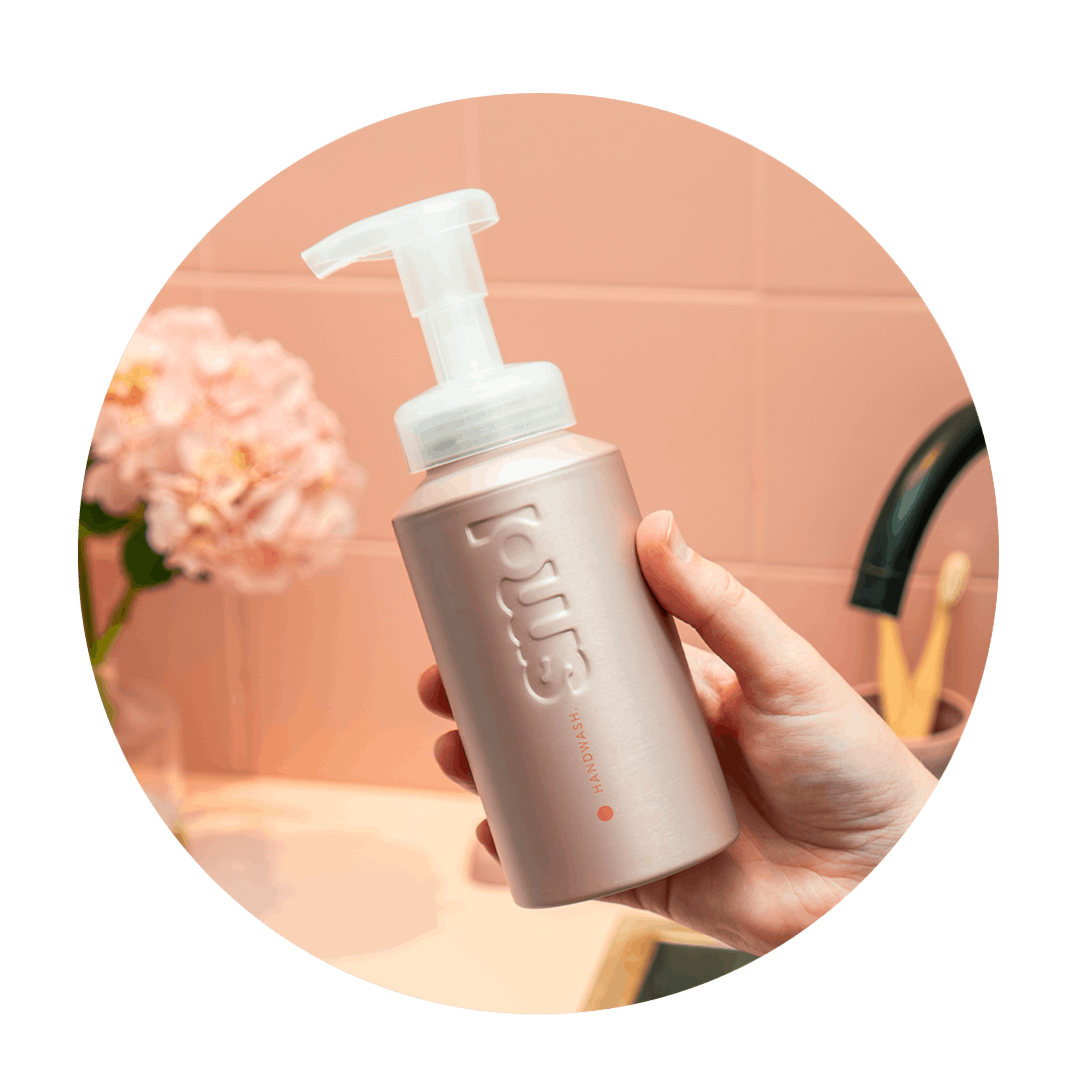 petal aluminium handwash bottle