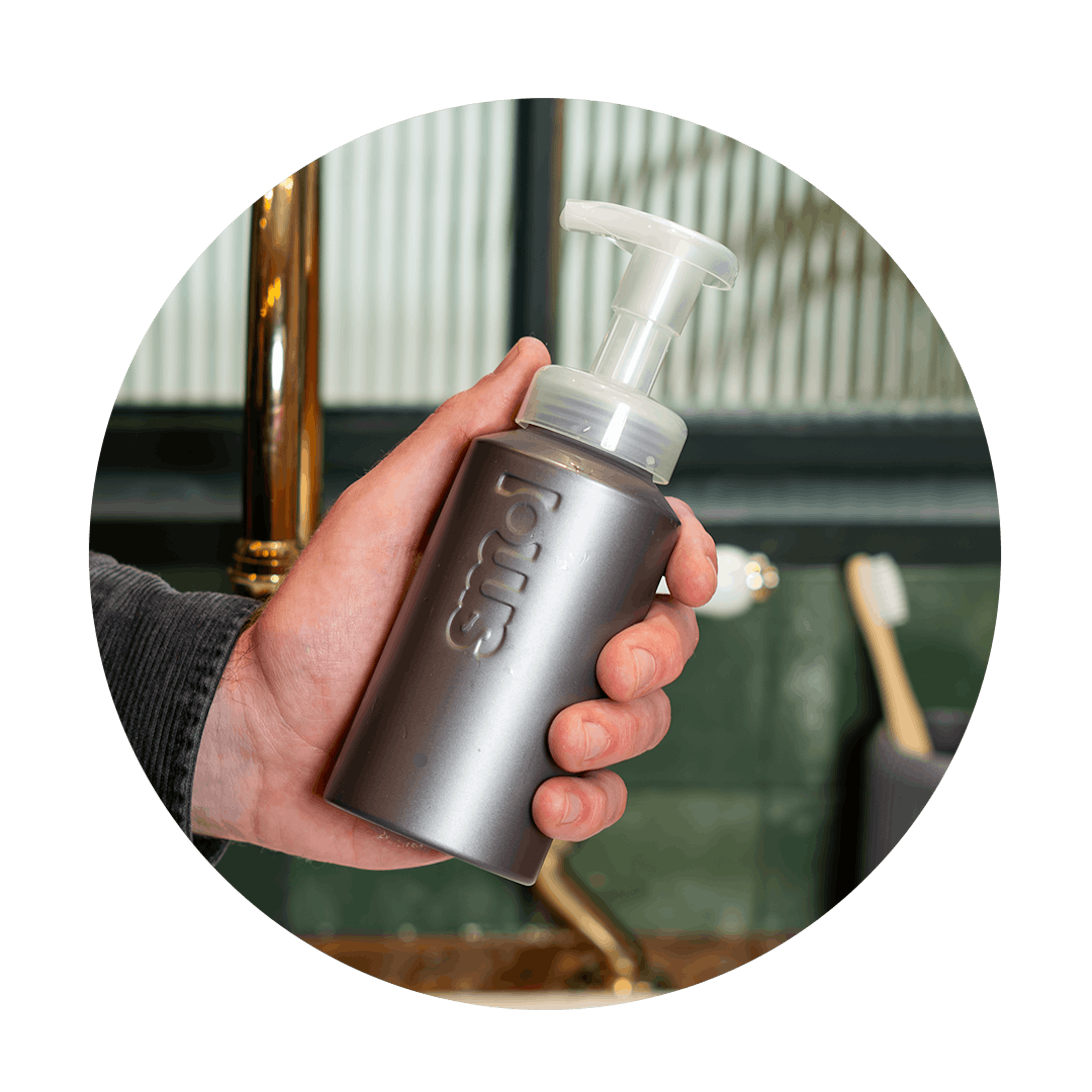slate aluminium handwash bottle