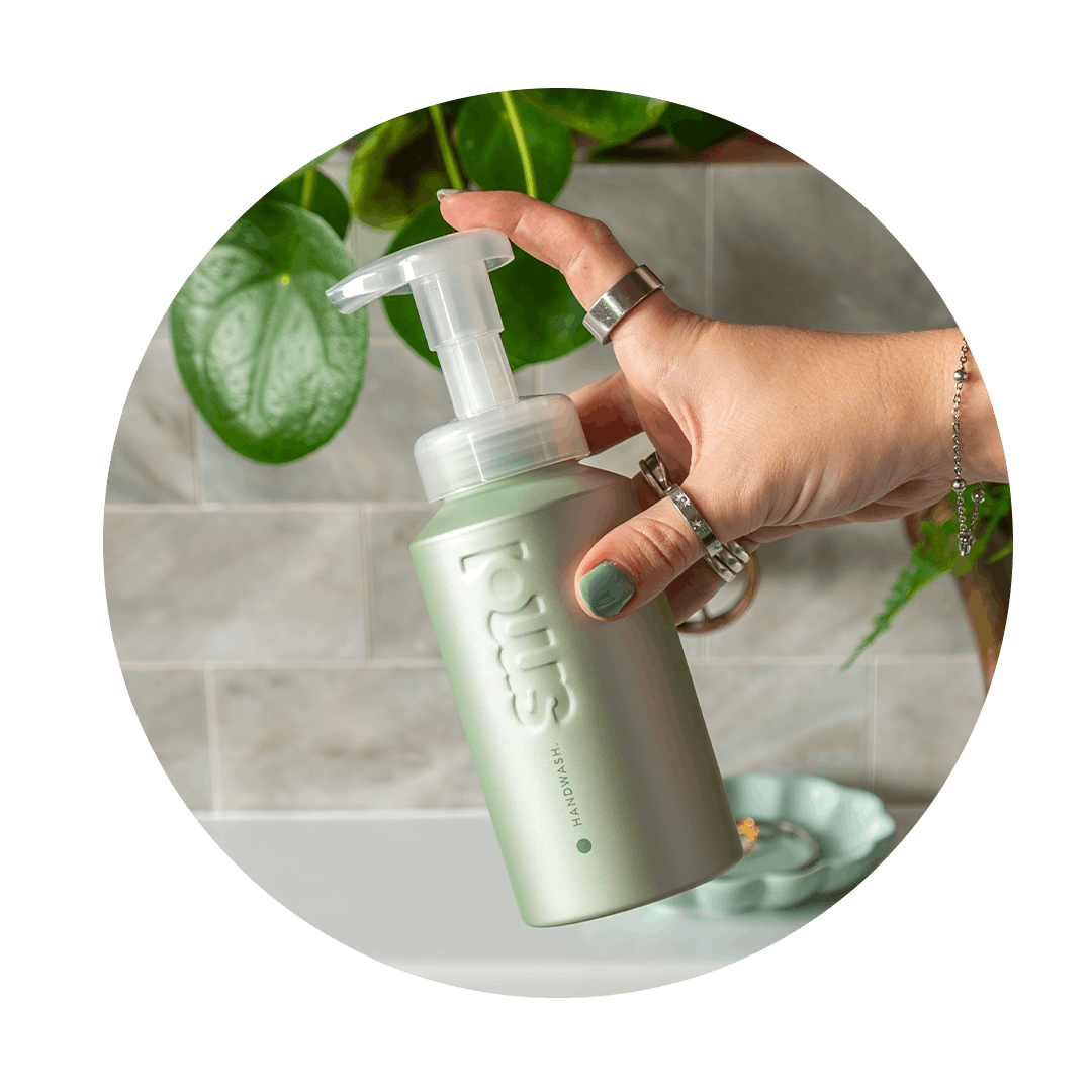 green pistachio aluminium handwash bottle
