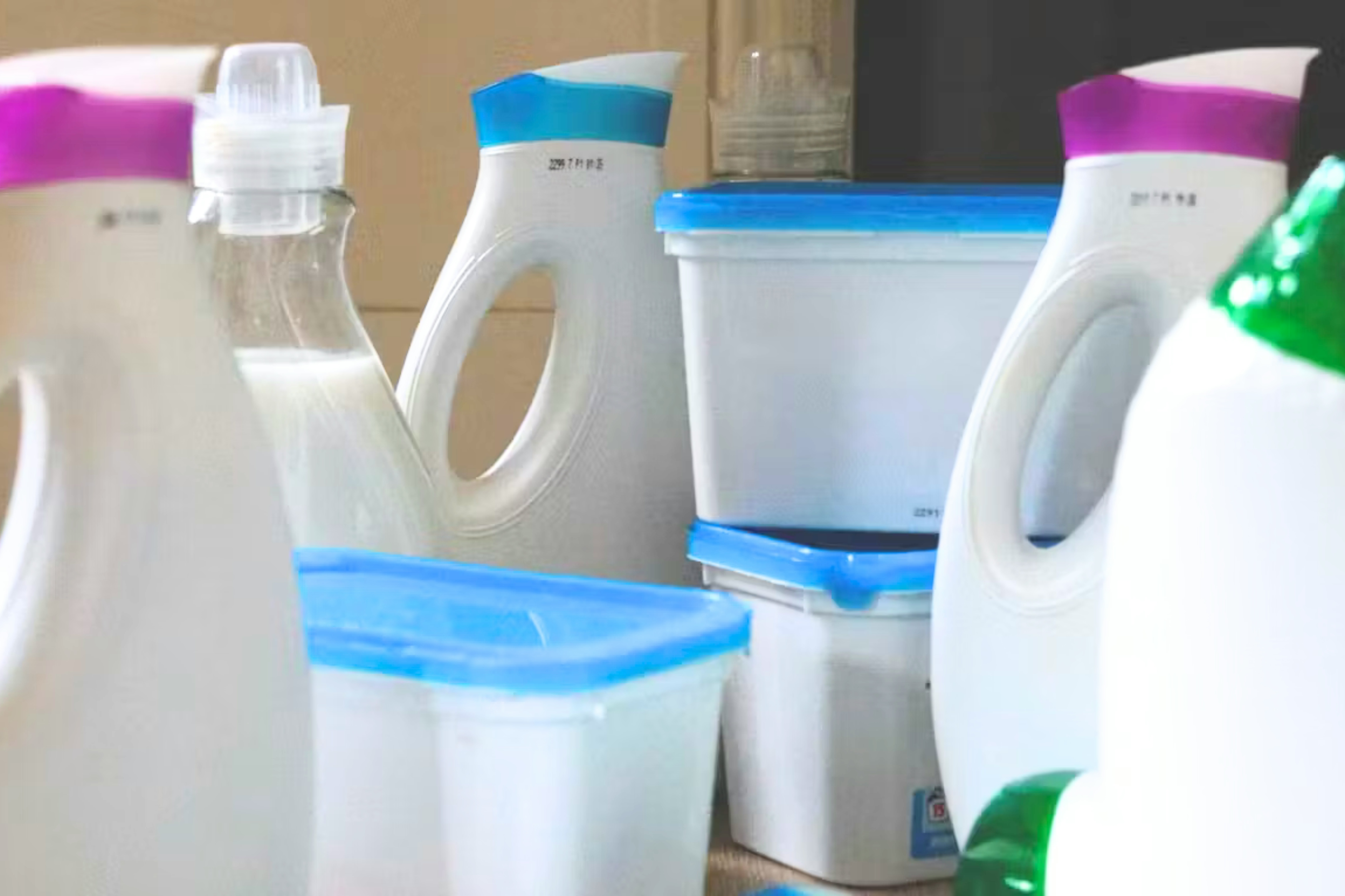 group of unbranded plastic bottles