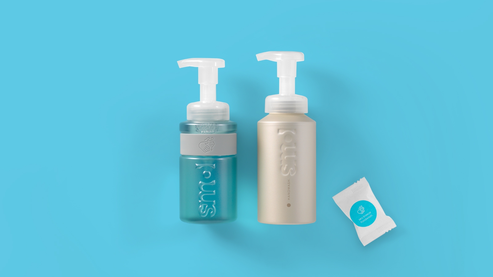 2 foaming handwash bottles and refill tablet