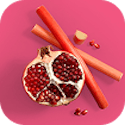 a pomegranate and rhubarb
