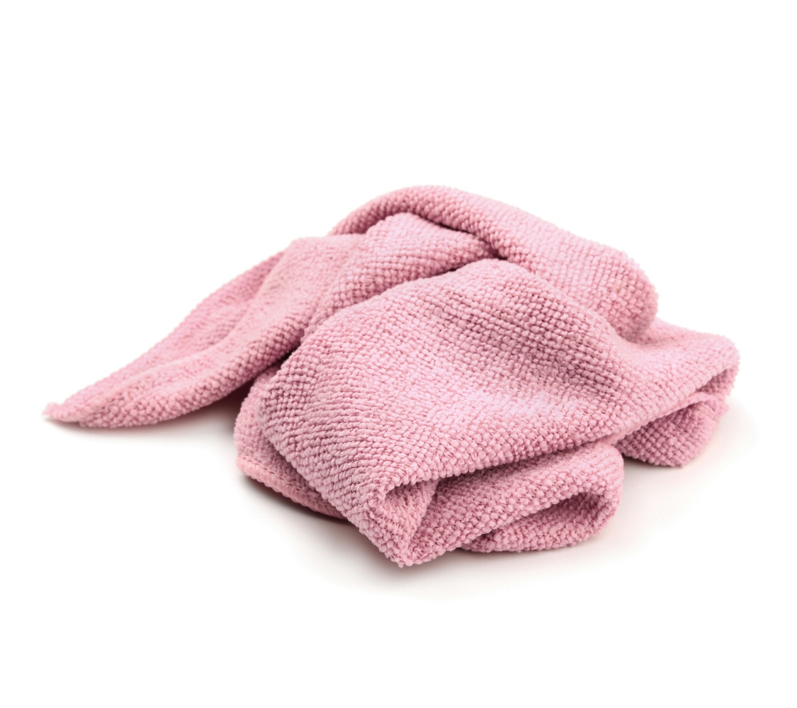 a pink microfibre cloth