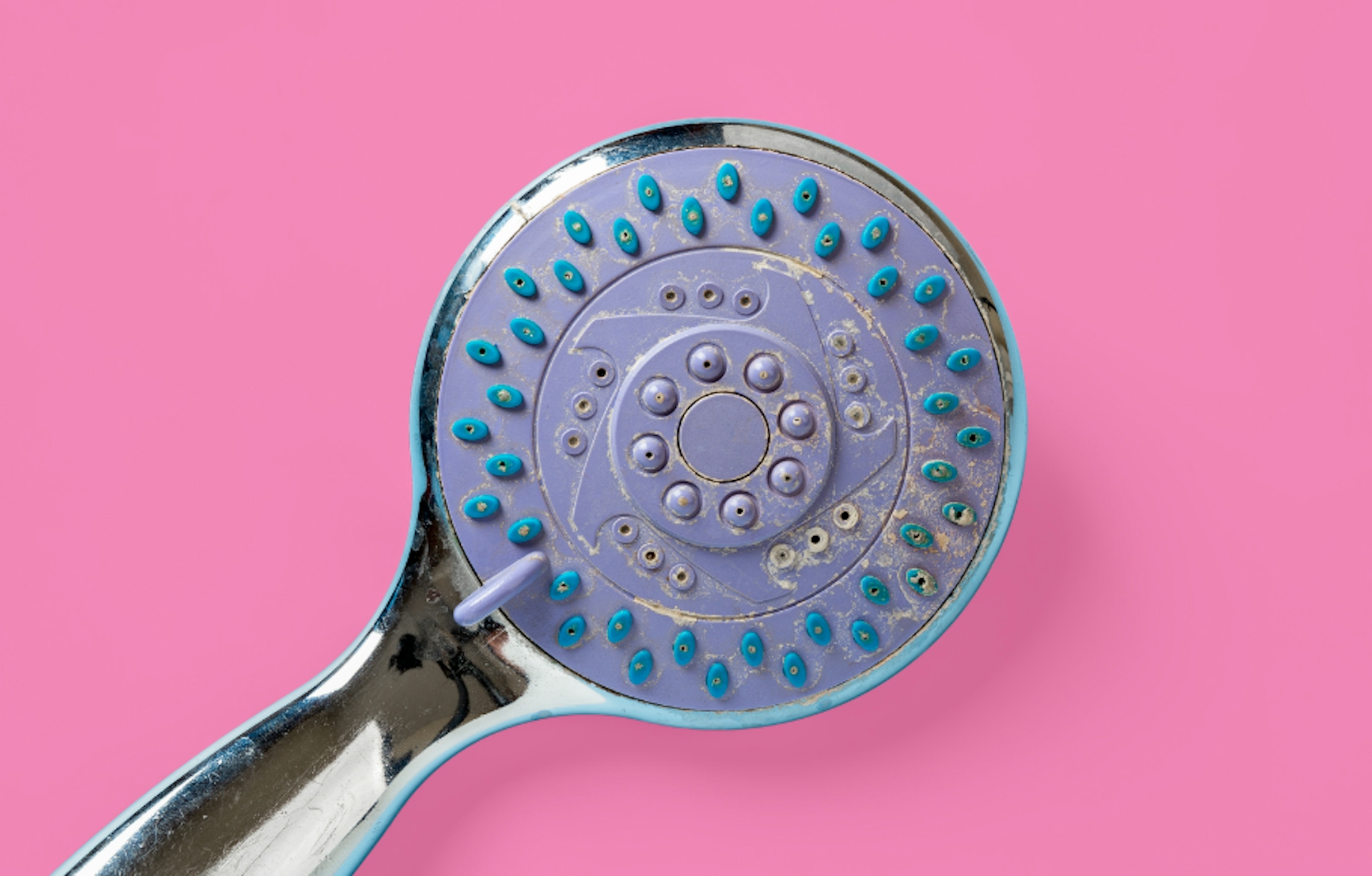 shower head with limescale